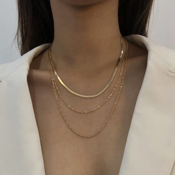 On My Rack Jewelry - Minimalist Dainty Gold Multistrand Layered Chain B0027